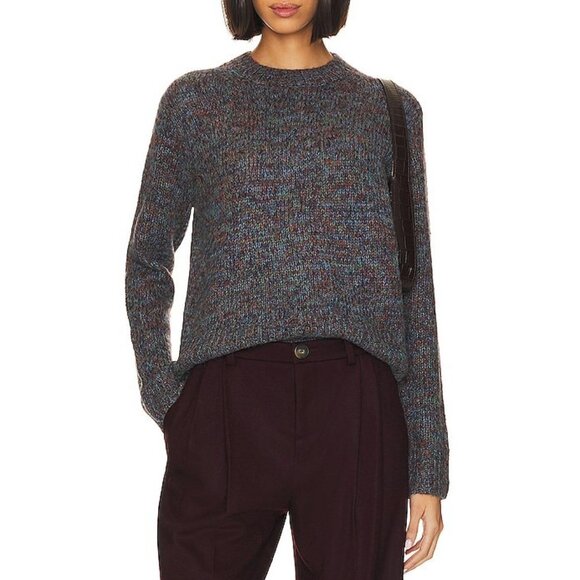 New Vince Alpaca Blend Marled Sweater Teal Rust Large $395 - Picture 1 of 9